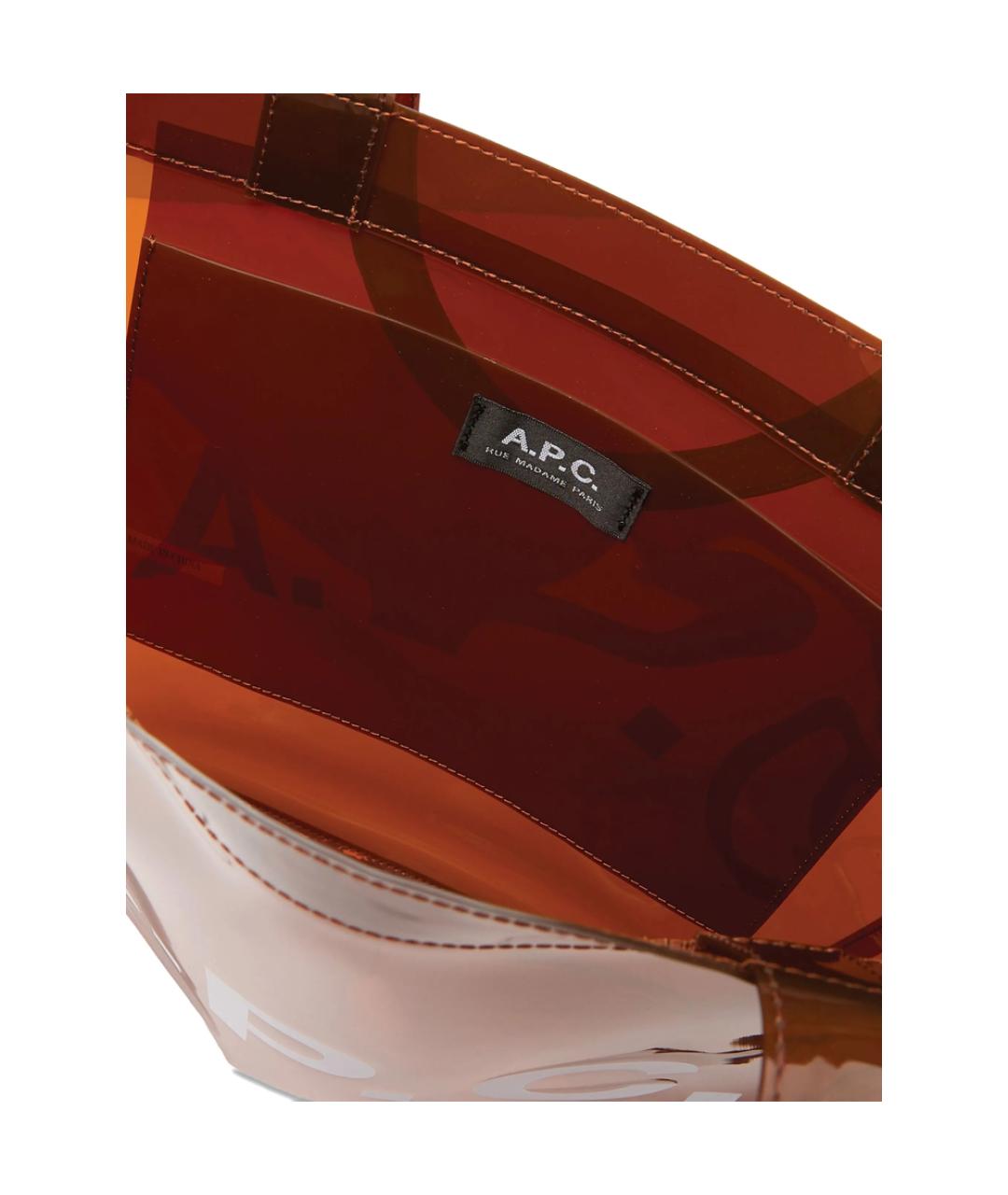 A.P.C. Коричневая сумка тоут, фото 3