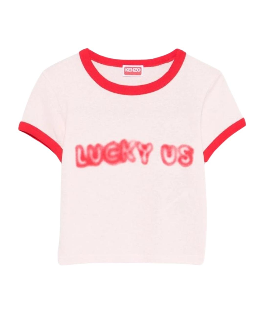 KENZO Розовая хлопковая футболка, фото 1