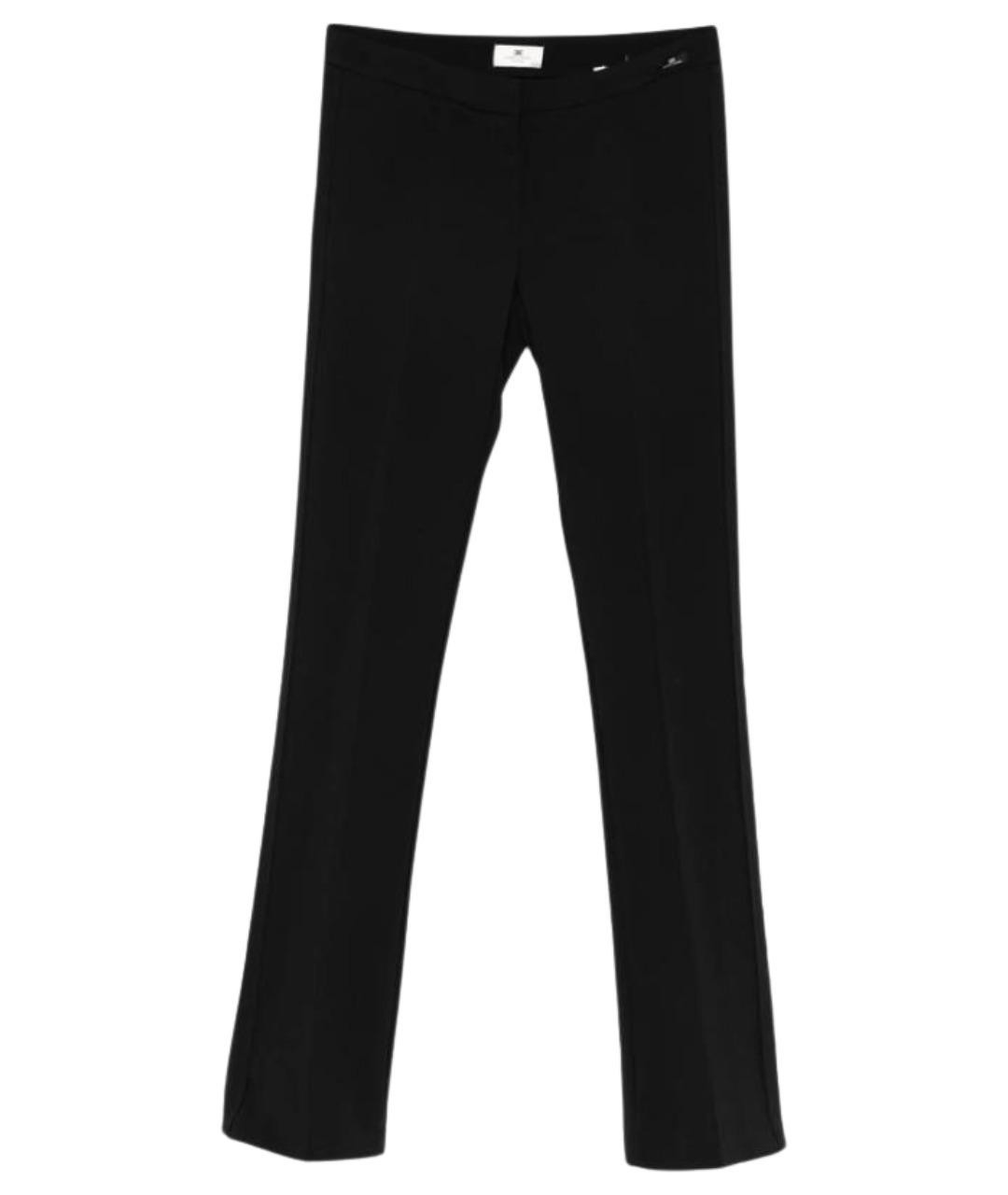 ELISABETTA FRANCHI Черные полиэстеровые брюки узкие, фото 1