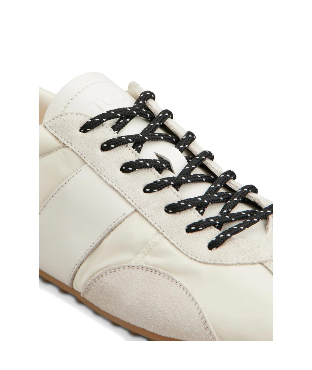 TOD'S Белые кожаные кроссовки, фото 4