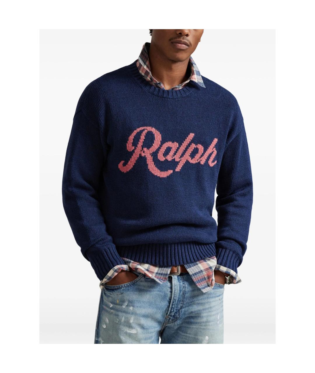 RALPH LAUREN Синий хлопковый джемпер / свитер, фото 2
