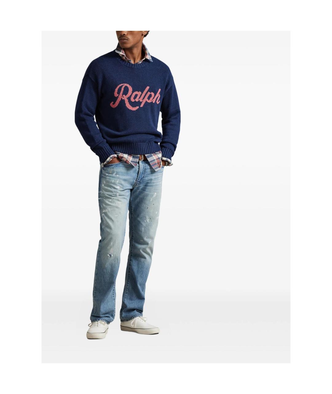 RALPH LAUREN Синий хлопковый джемпер / свитер, фото 4