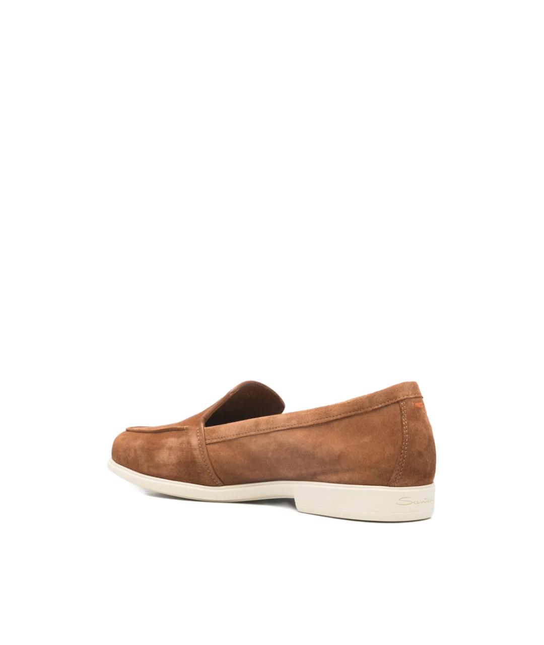 SANTONI Коричневые кожаные лоферы, фото 2