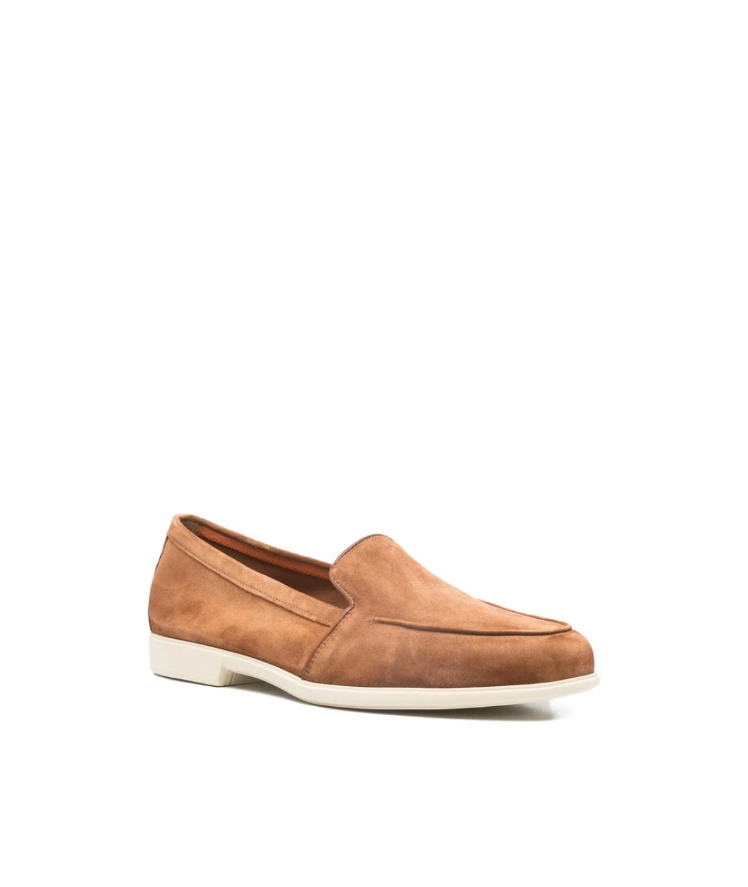 SANTONI Коричневые кожаные лоферы, фото 3