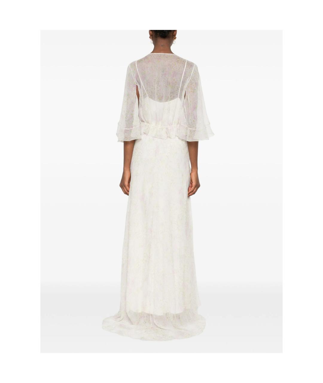 ALBERTA FERRETTI Бежевое шелковое вечернее платье, фото 3