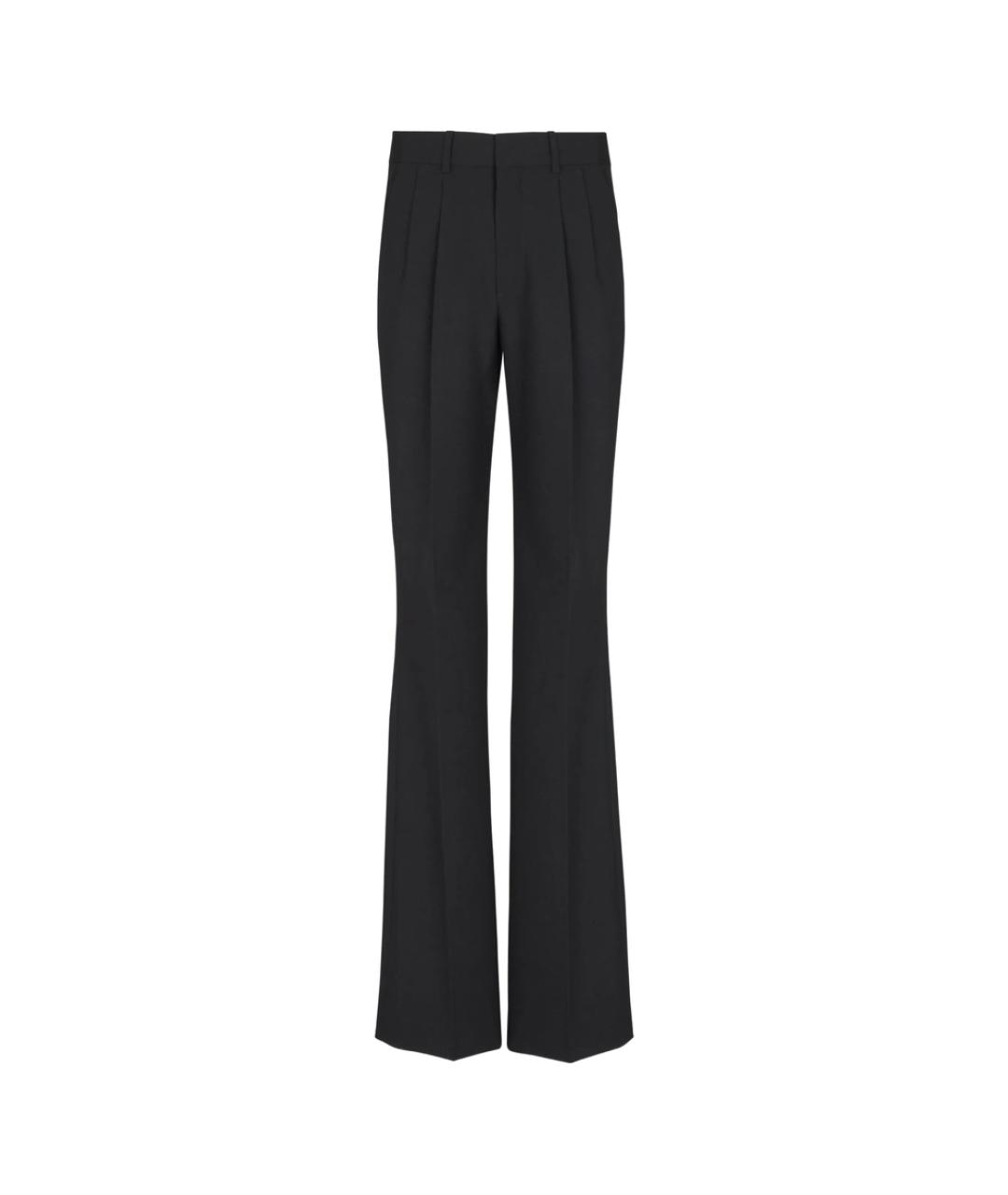 BALMAIN Черные шерстяные повседневные брюки, фото 1