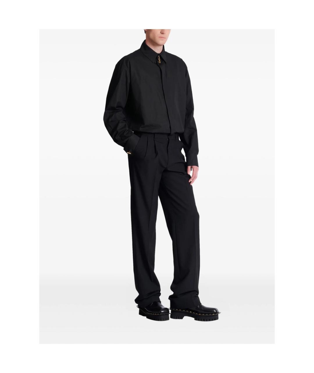 BALMAIN Черные шерстяные повседневные брюки, фото 4