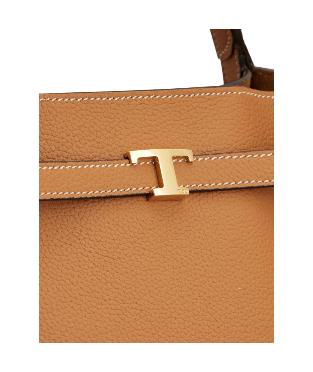 TOD'S Коричневая кожаная сумка тоут, фото 4