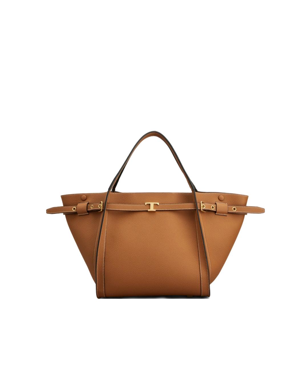 TOD'S Коричневая кожаная сумка тоут, фото 1