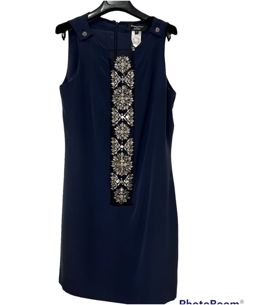 AZZARO Темно-синее шелковое повседневное платье, фото 7