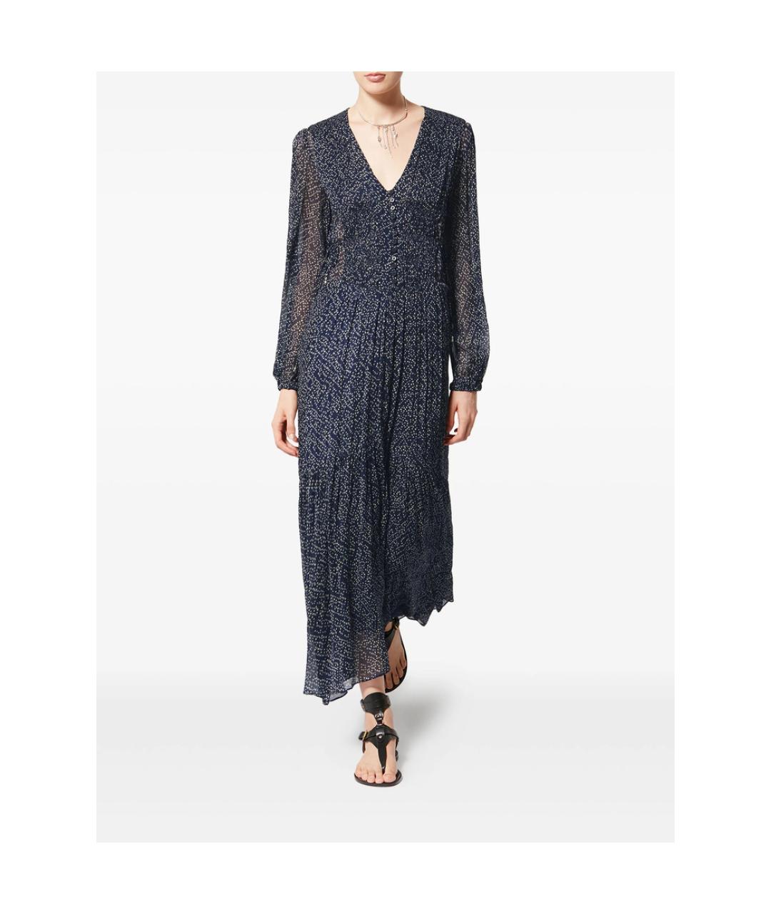 ISABEL MARANT ETOILE Синее вискозное повседневное платье, фото 3