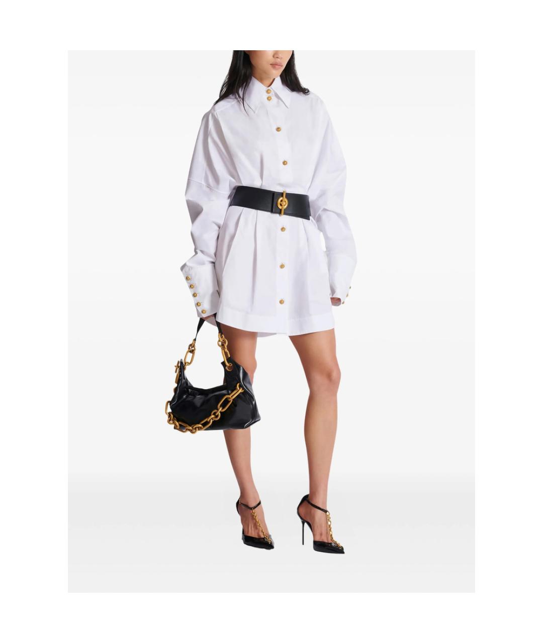 BALMAIN Белое хлопковое повседневное платье, фото 2