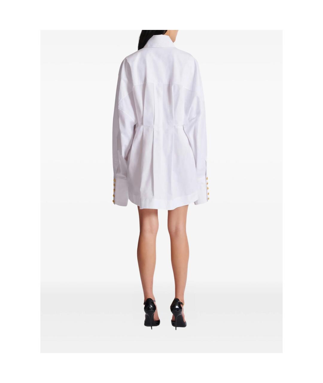 BALMAIN Белое хлопковое повседневное платье, фото 5