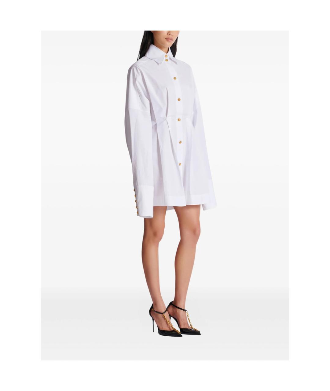 BALMAIN Белое хлопковое повседневное платье, фото 4
