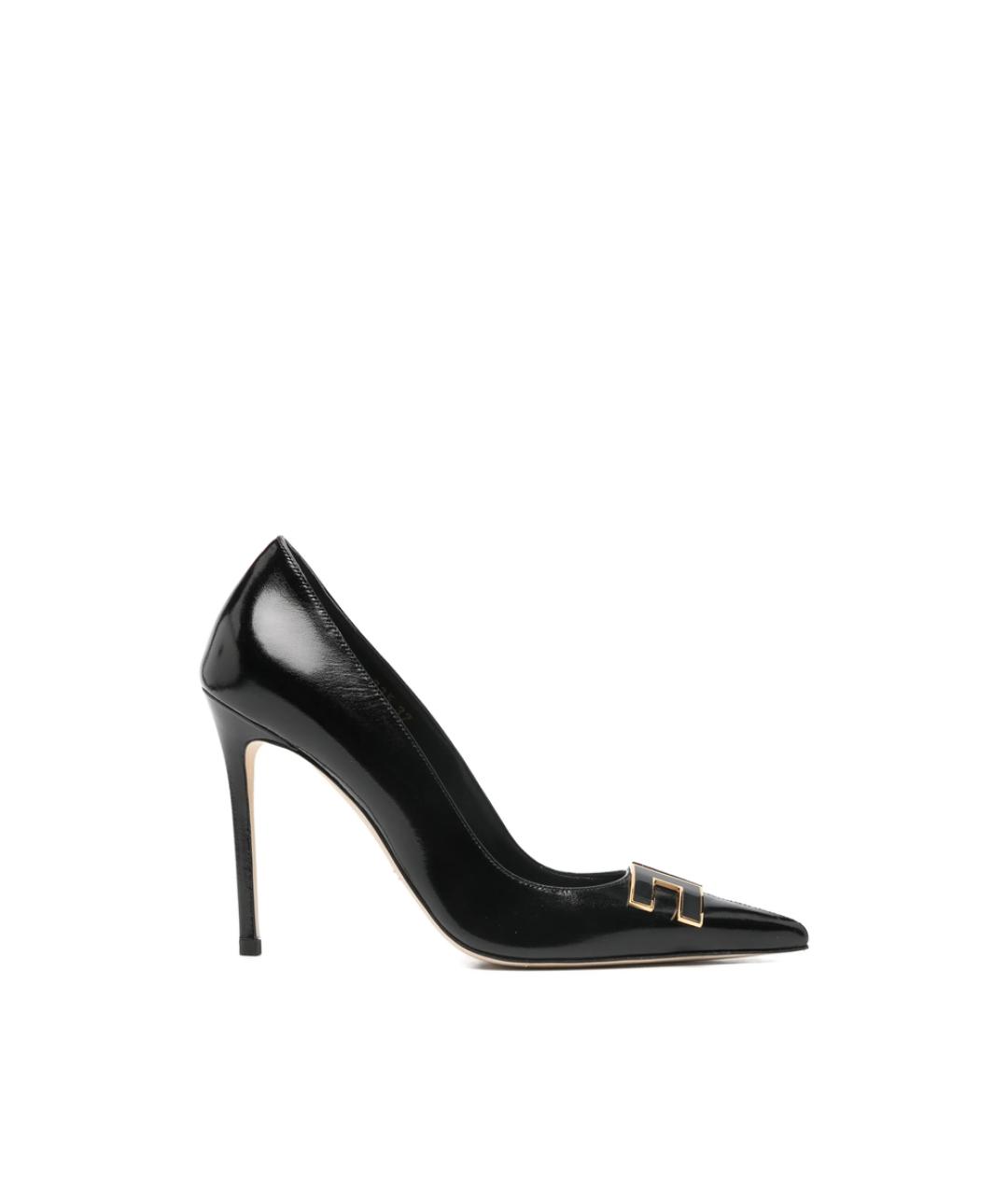 ELISABETTA FRANCHI Черные кожаные туфли, фото 1