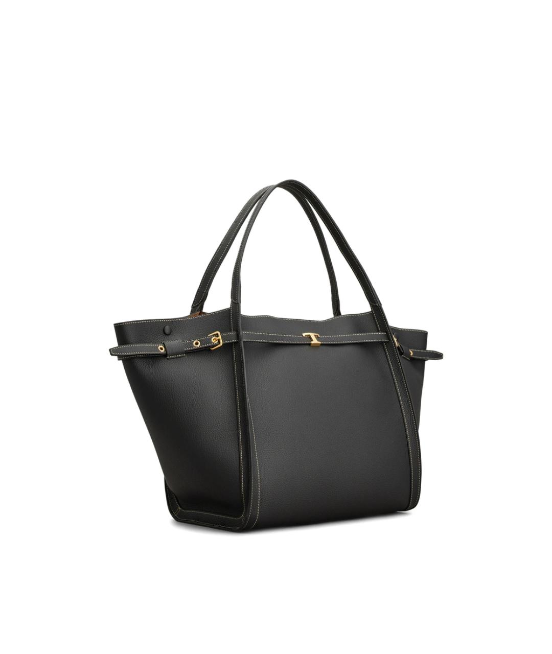 TOD'S Черная кожаная сумка тоут, фото 4