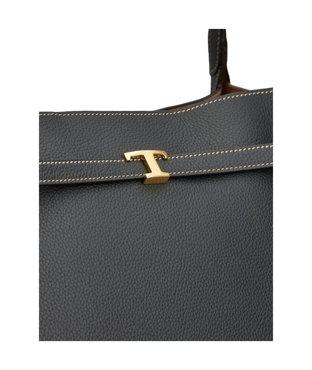 TOD'S Черная кожаная сумка тоут, фото 3
