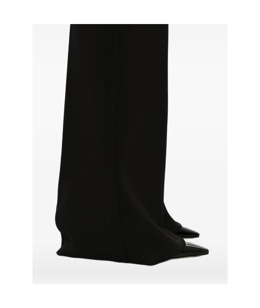 MAX MARA STUDIO Черные полиэстеровые прямые брюки, фото 2