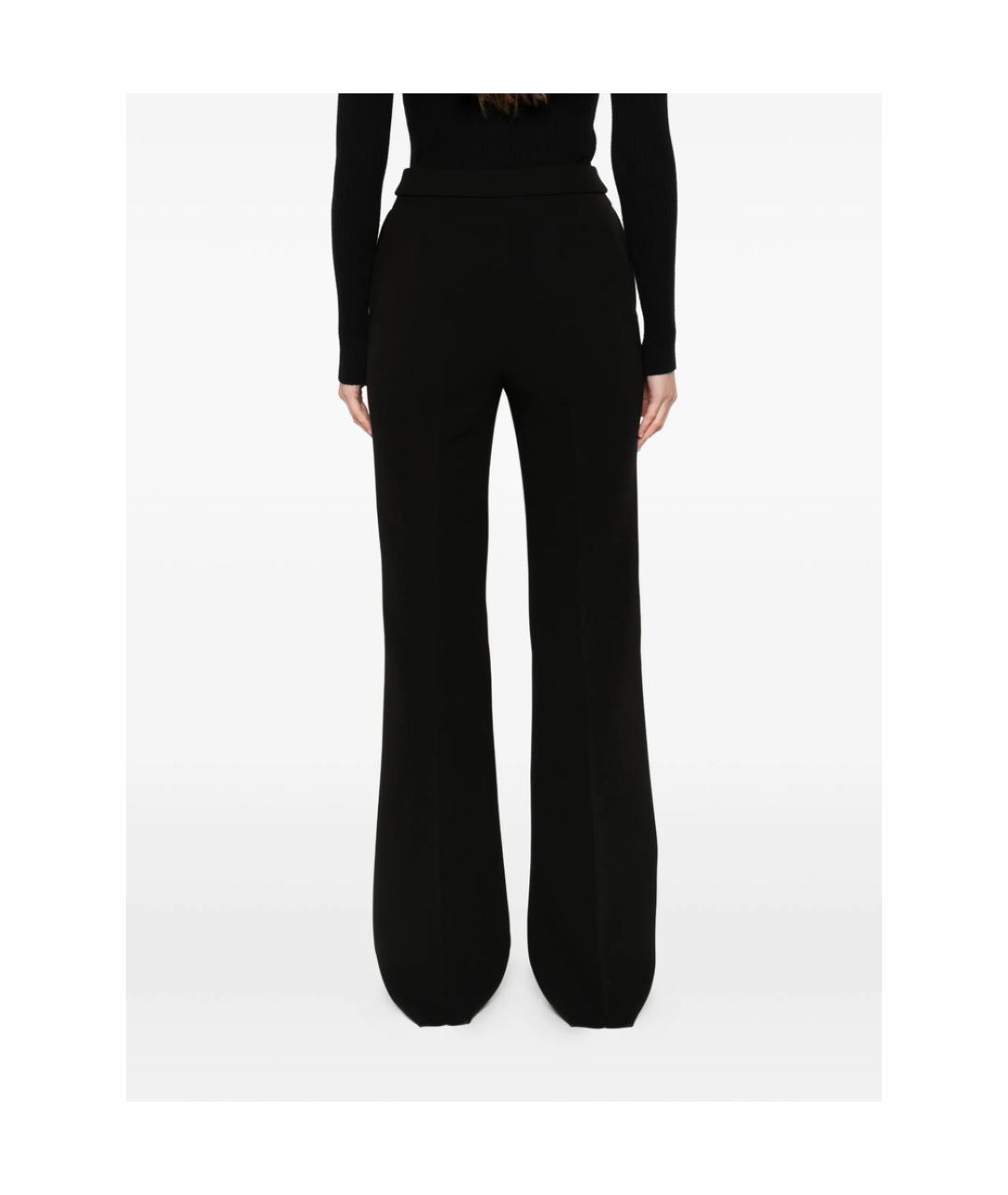 MAX MARA STUDIO Черные полиэстеровые прямые брюки, фото 4