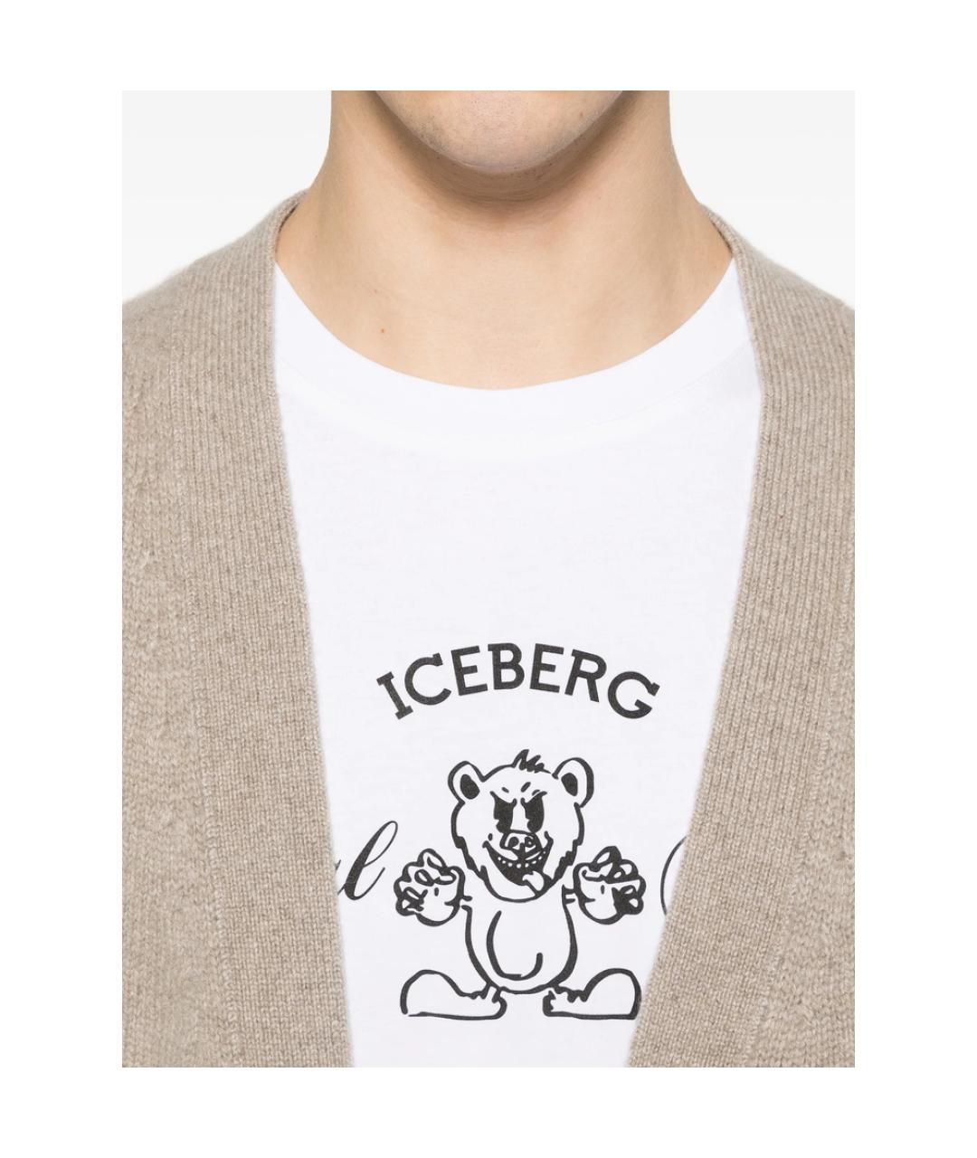 ICEBERG Белая хлопковая футболка, фото 3