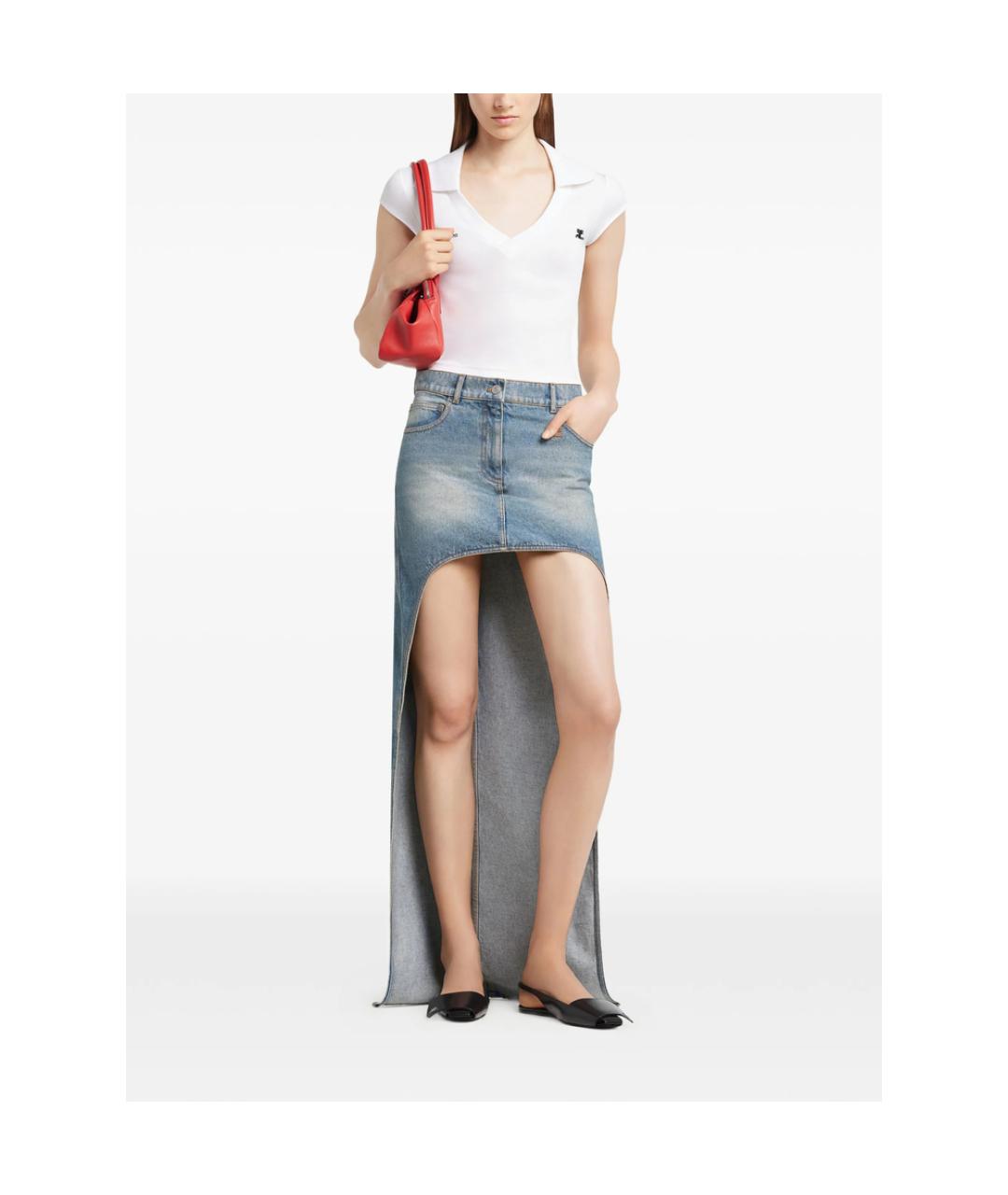 COURREGES Белая хлопковая футболка, фото 2