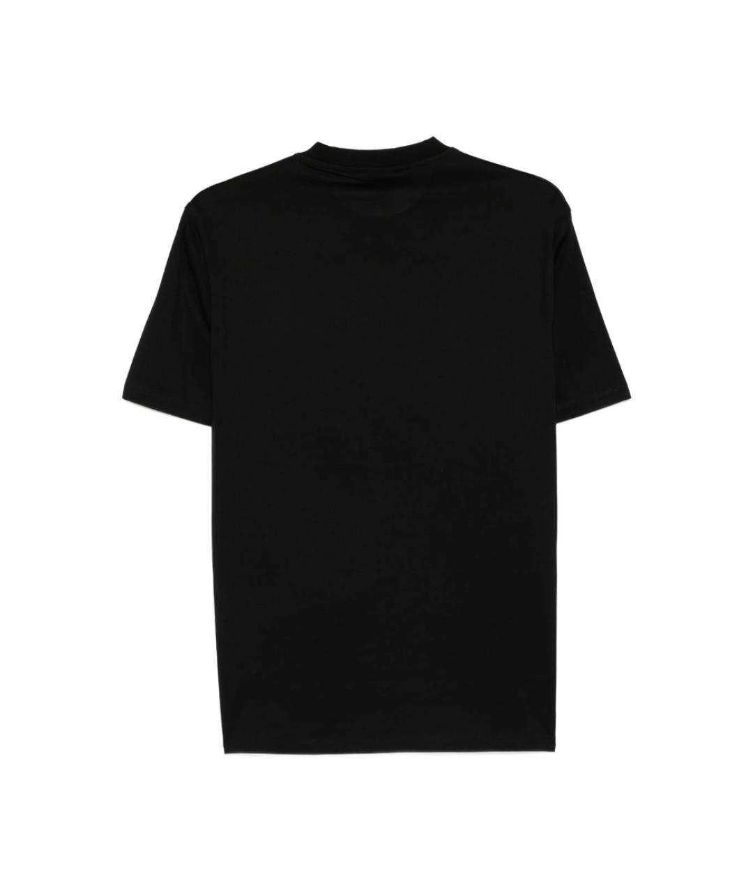 EMPORIO ARMANI Черная хлопковая футболка, фото 2