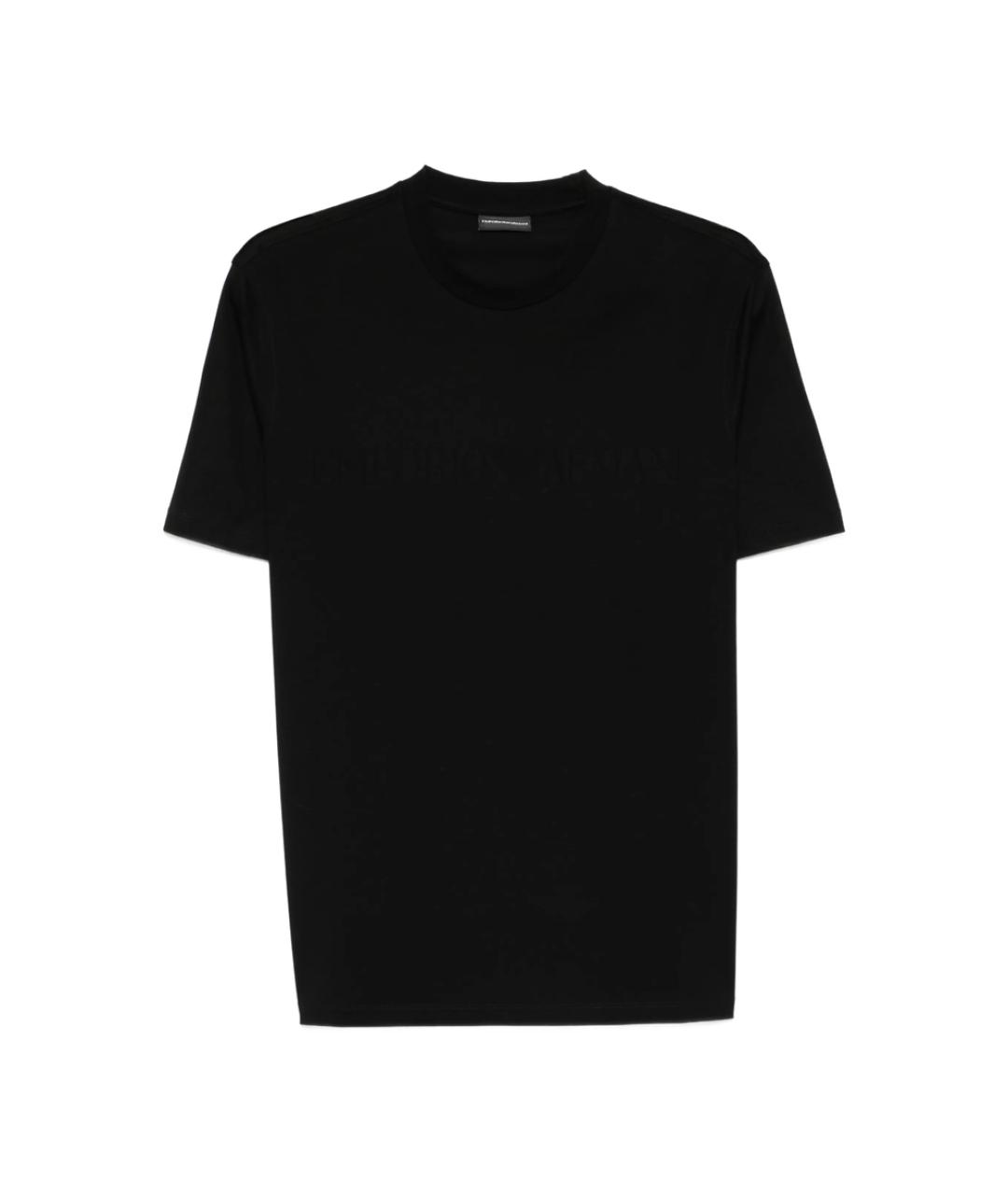 EMPORIO ARMANI Черная хлопковая футболка, фото 1
