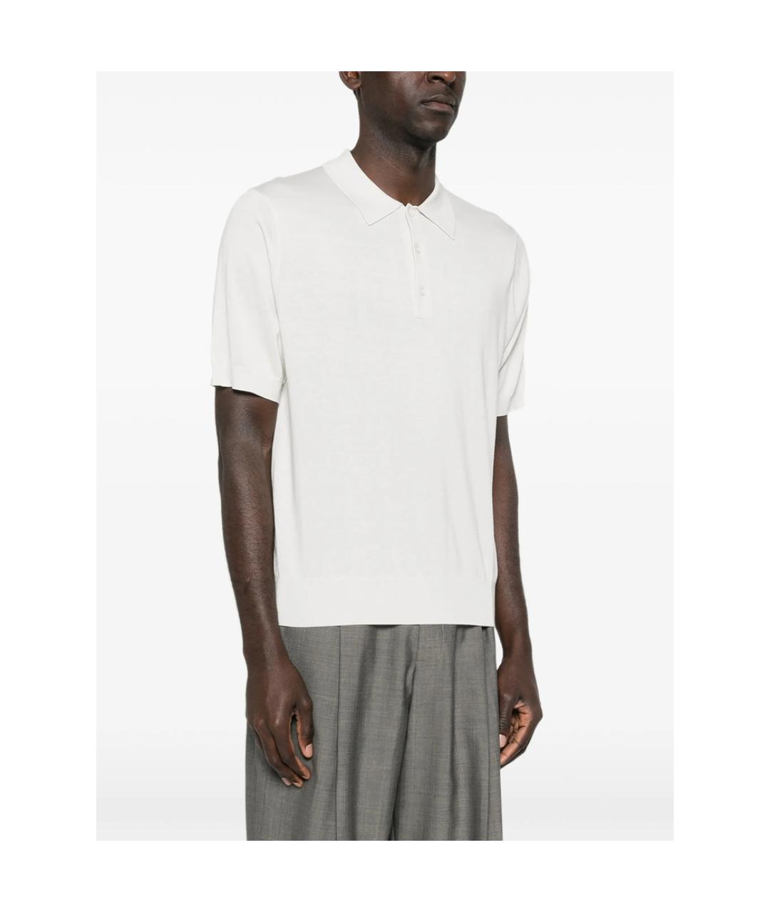 STUDIO NICHOLSON Белое хлопковое поло с коротким рукавом, фото 4