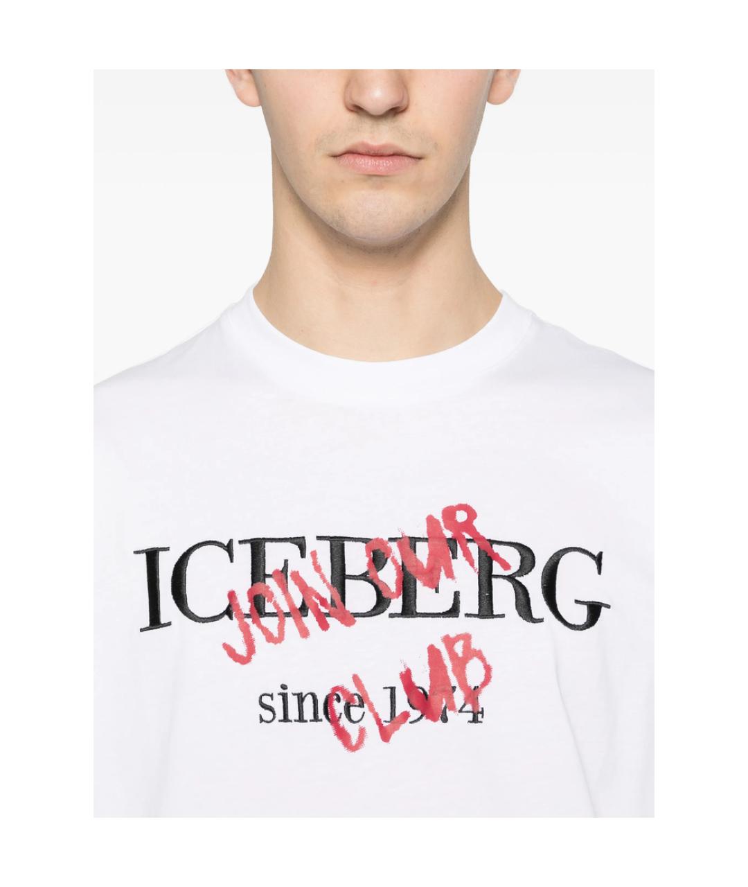 ICEBERG Белая хлопковая футболка, фото 2