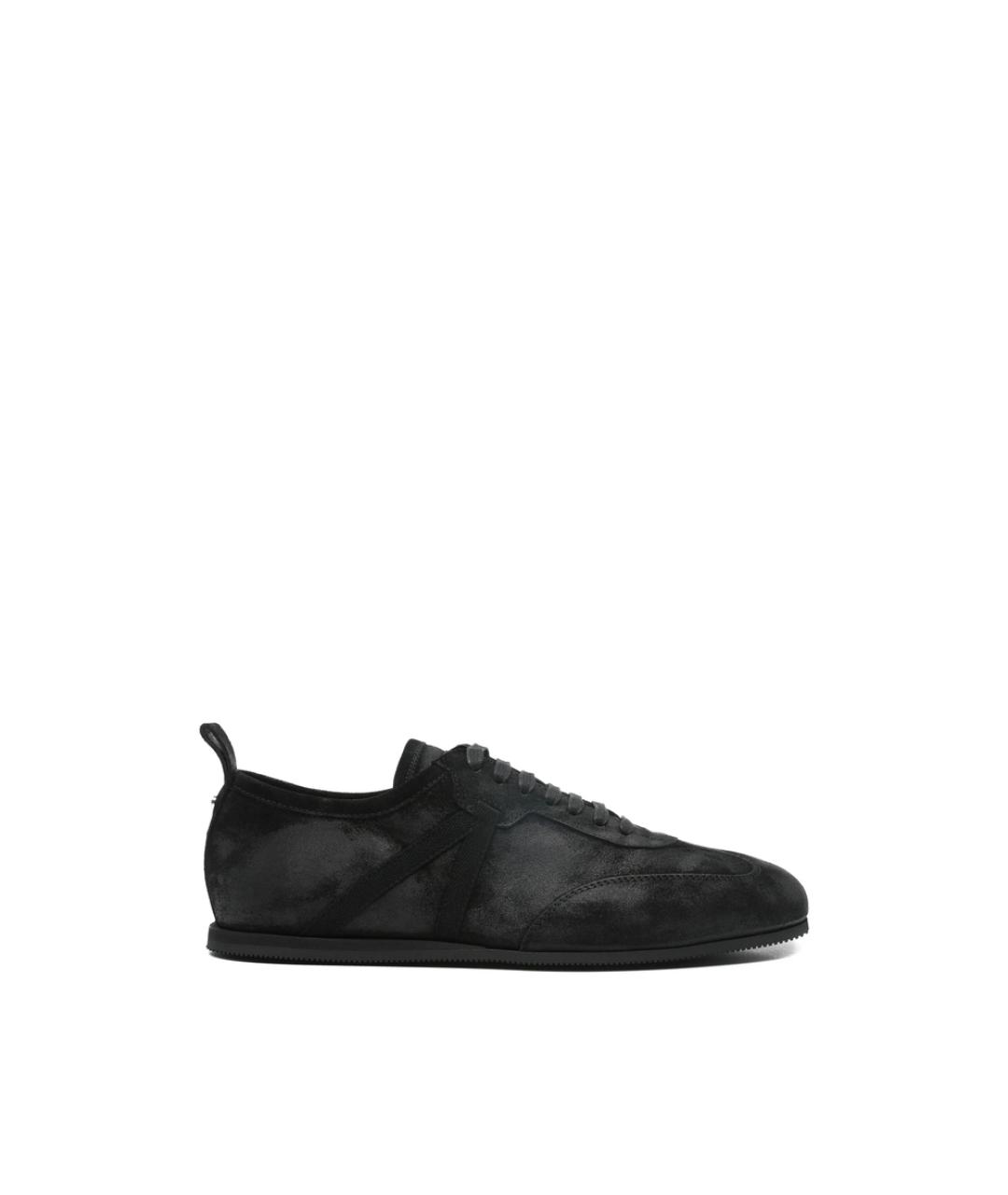 ANN DEMEULEMEESTER Черные замшевые низкие кроссовки / кеды, фото 1