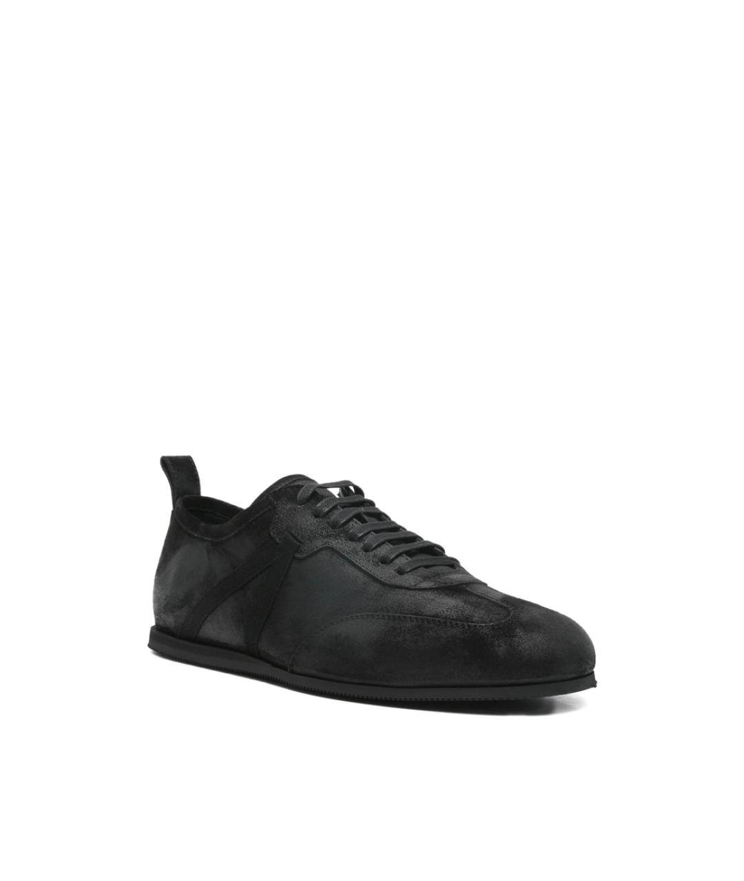 ANN DEMEULEMEESTER Черные замшевые низкие кроссовки / кеды, фото 2