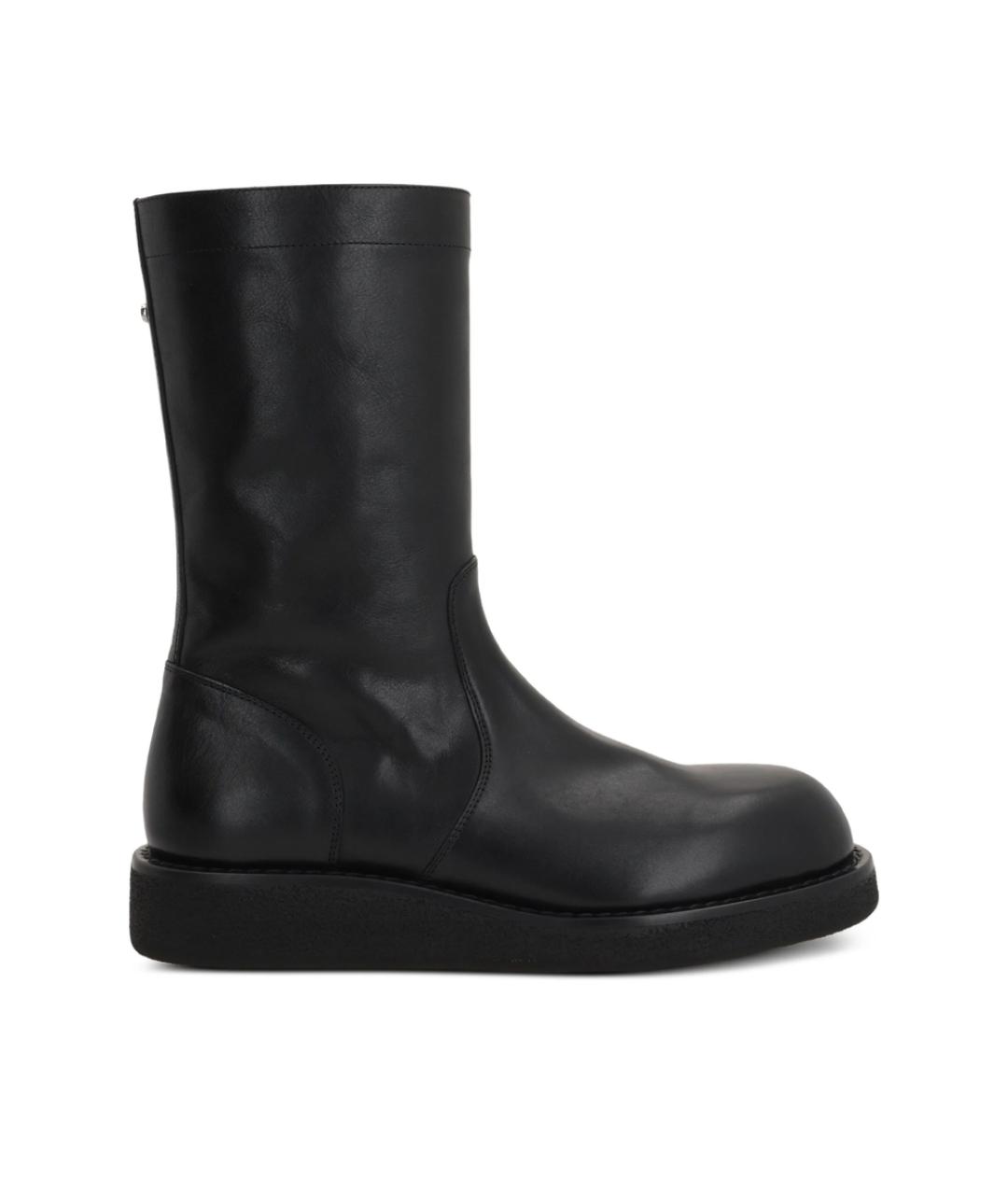 ANN DEMEULEMEESTER Черные кожаные высокие ботинки, фото 1