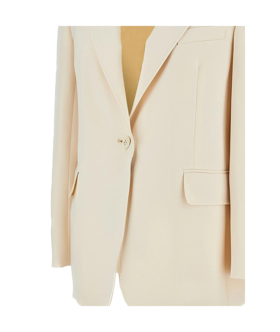 MAX MARA STUDIO Бежевый полиэстеровый жакет/пиджак, фото 2
