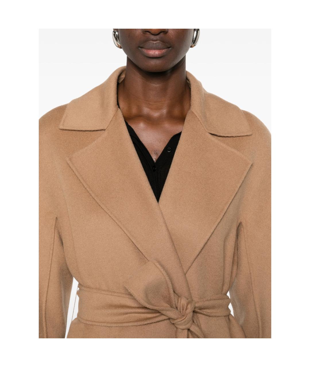 MAX MARA STUDIO Коричневое кашемировое пальто, фото 3