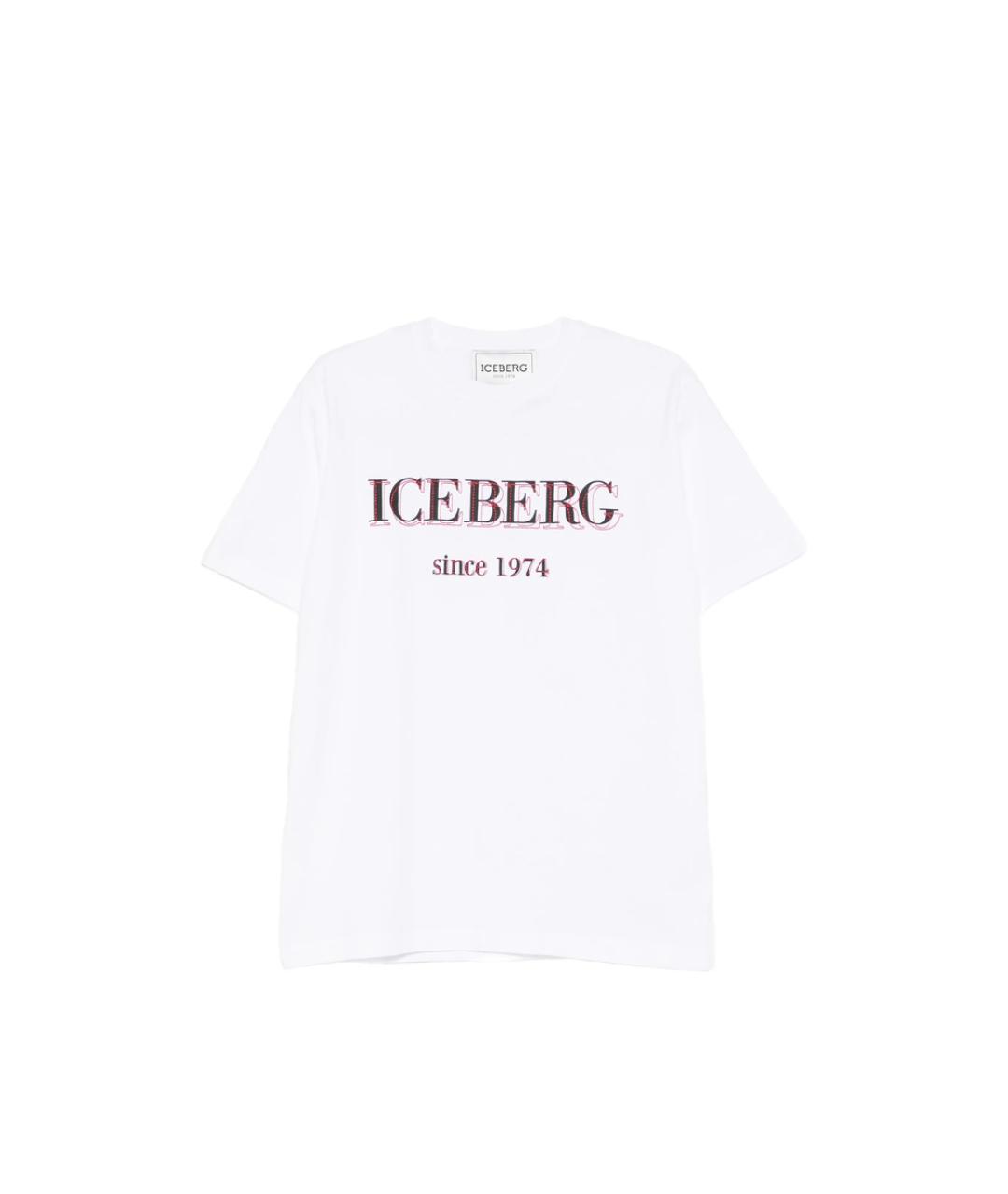 ICEBERG Белая хлопковая футболка, фото 1