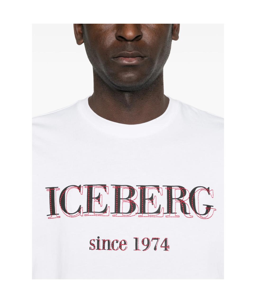ICEBERG Белая хлопковая футболка, фото 4