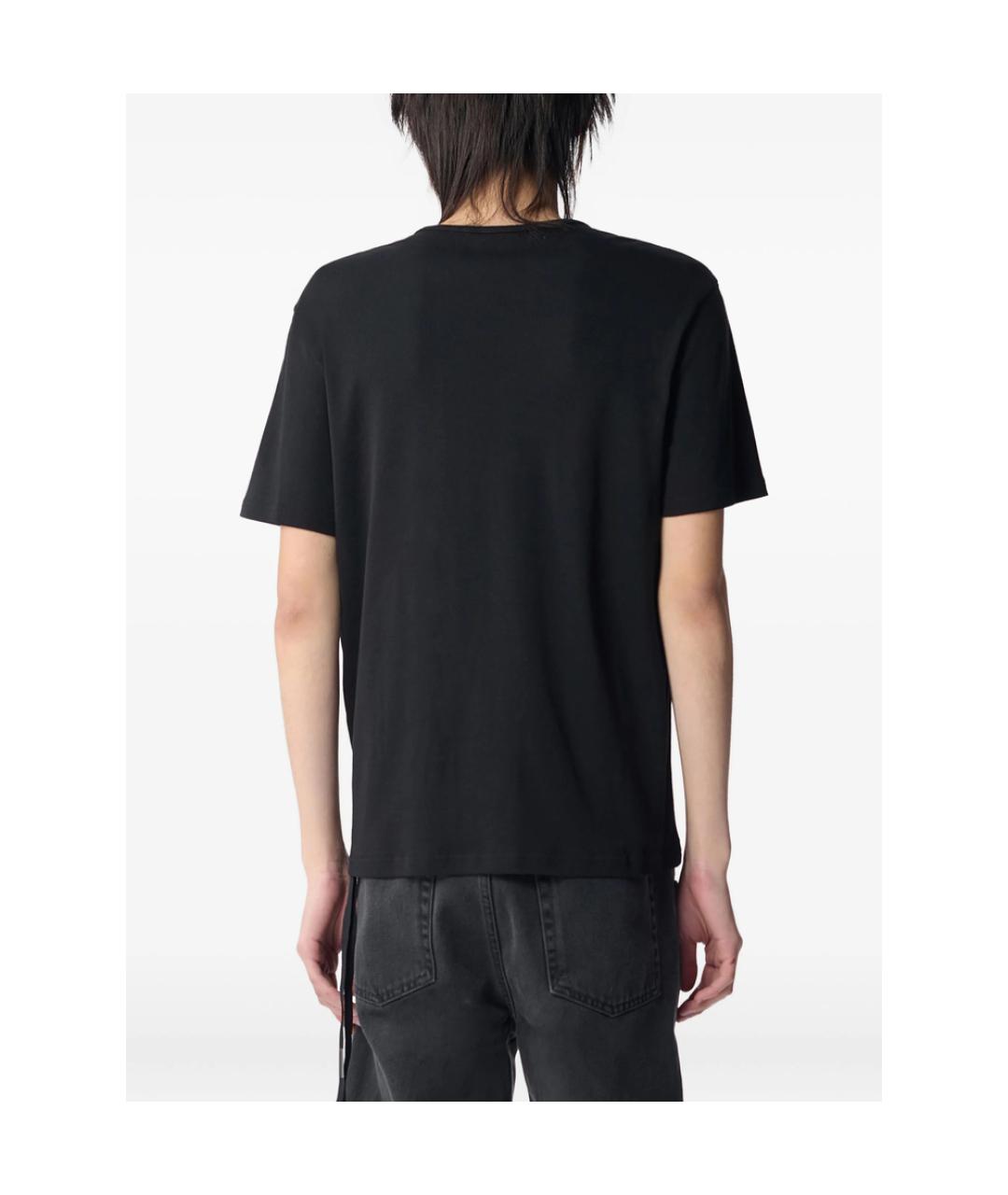 ANN DEMEULEMEESTER Черная хлопковая футболка, фото 4