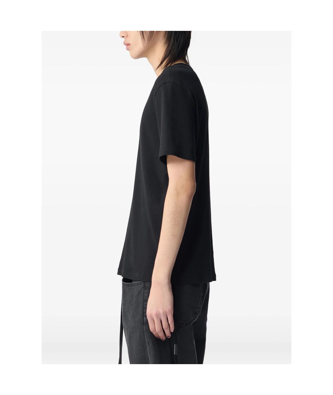 ANN DEMEULEMEESTER Черная хлопковая футболка, фото 2