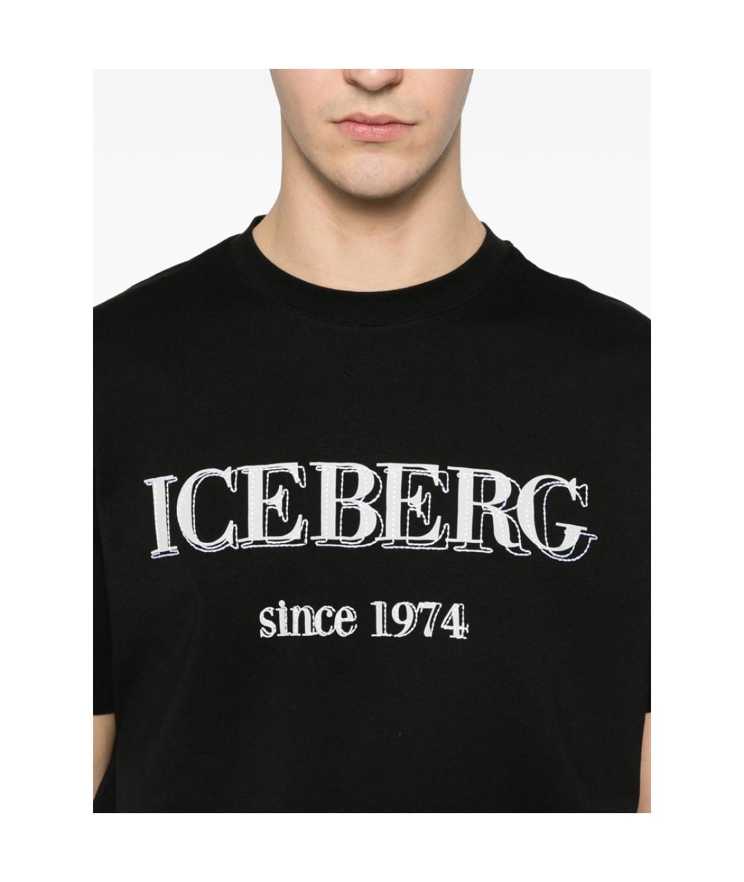 ICEBERG Черная хлопковая футболка, фото 2