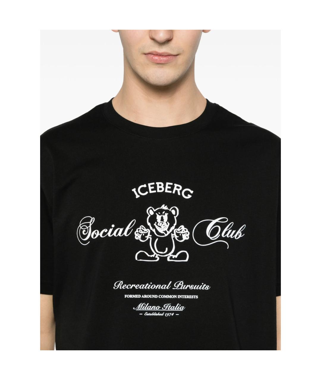 ICEBERG Черная хлопковая футболка, фото 4