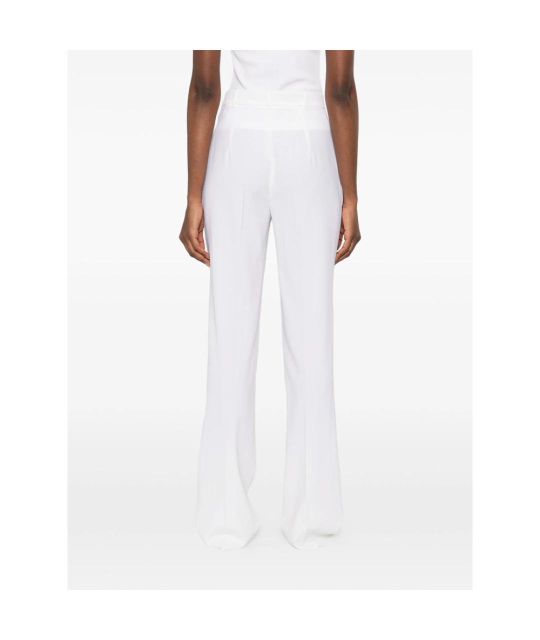 MAX MARA STUDIO Белые шерстяные прямые брюки, фото 4