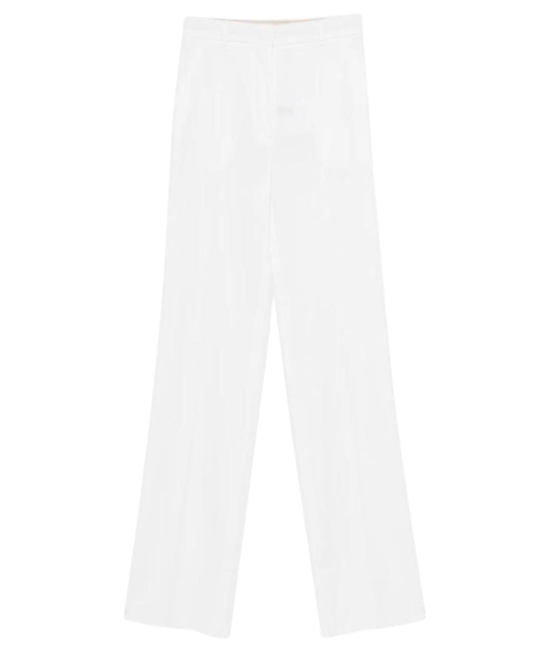 MAX MARA STUDIO Белые шерстяные прямые брюки, фото 1