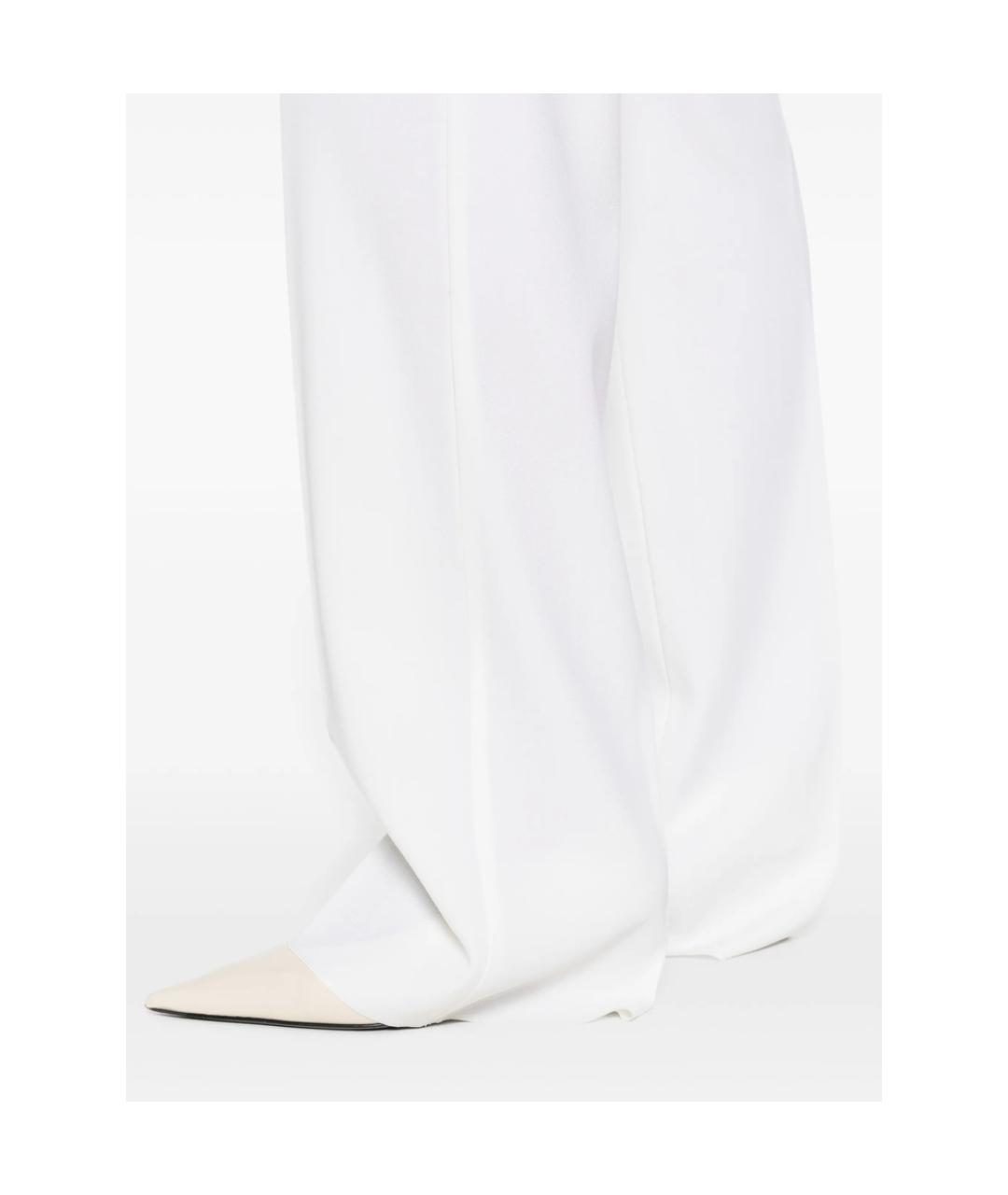 MAX MARA STUDIO Белые шерстяные прямые брюки, фото 5