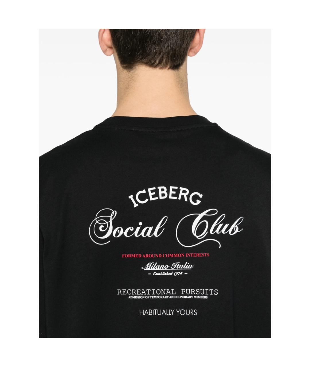 ICEBERG Черная хлопковая футболка, фото 4