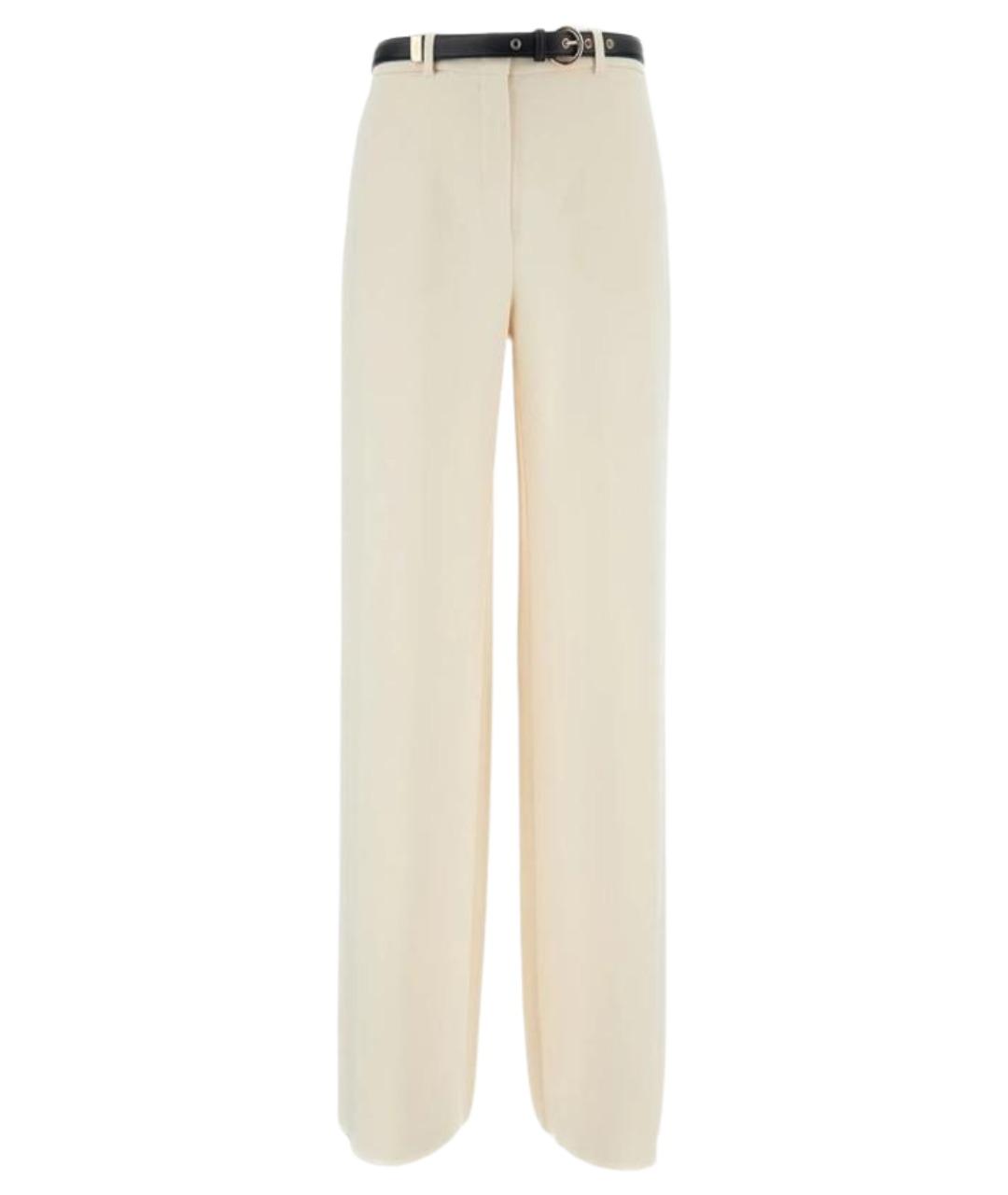 MAX MARA STUDIO Бежевые полиэстеровые прямые брюки, фото 1