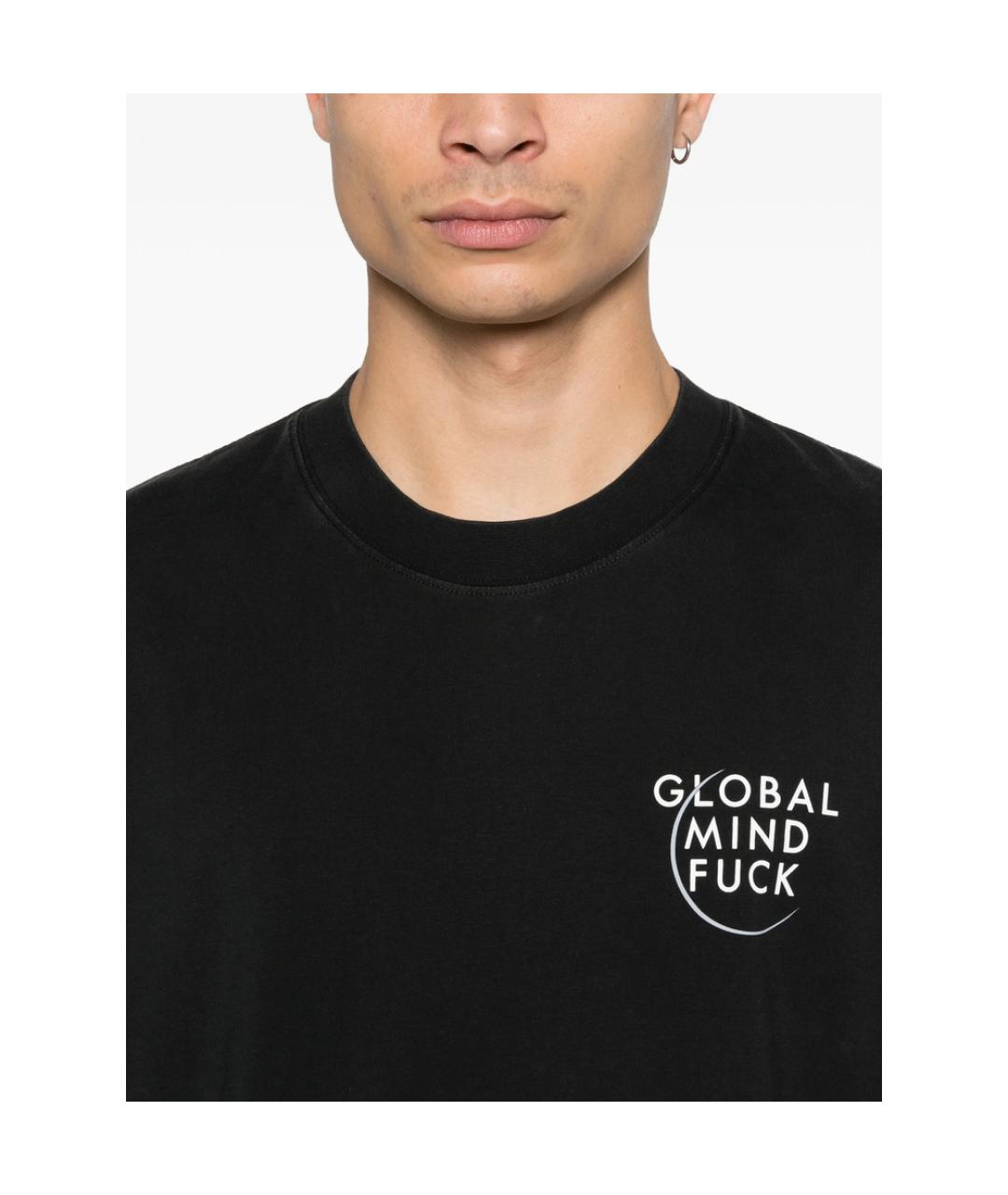 VETEMENTS Черная хлопковая футболка, фото 4