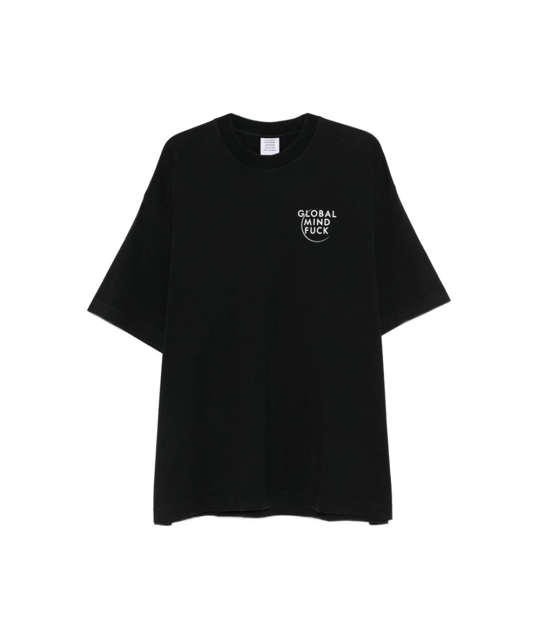 VETEMENTS Черная хлопковая футболка, фото 1