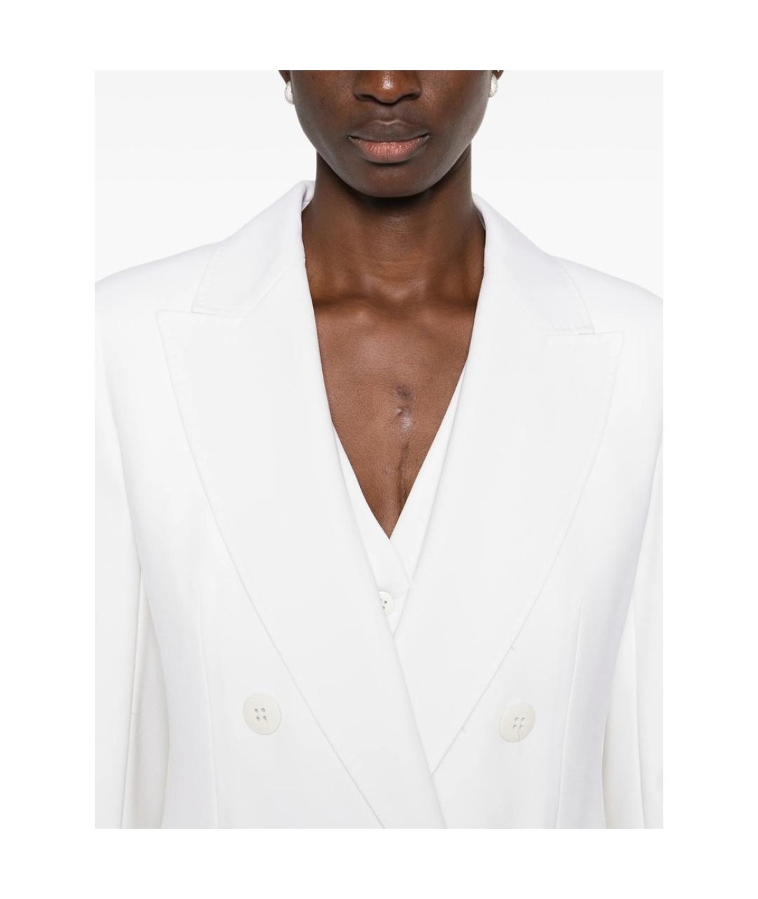 MAX MARA STUDIO Белый шерстяной костюм с брюками, фото 5
