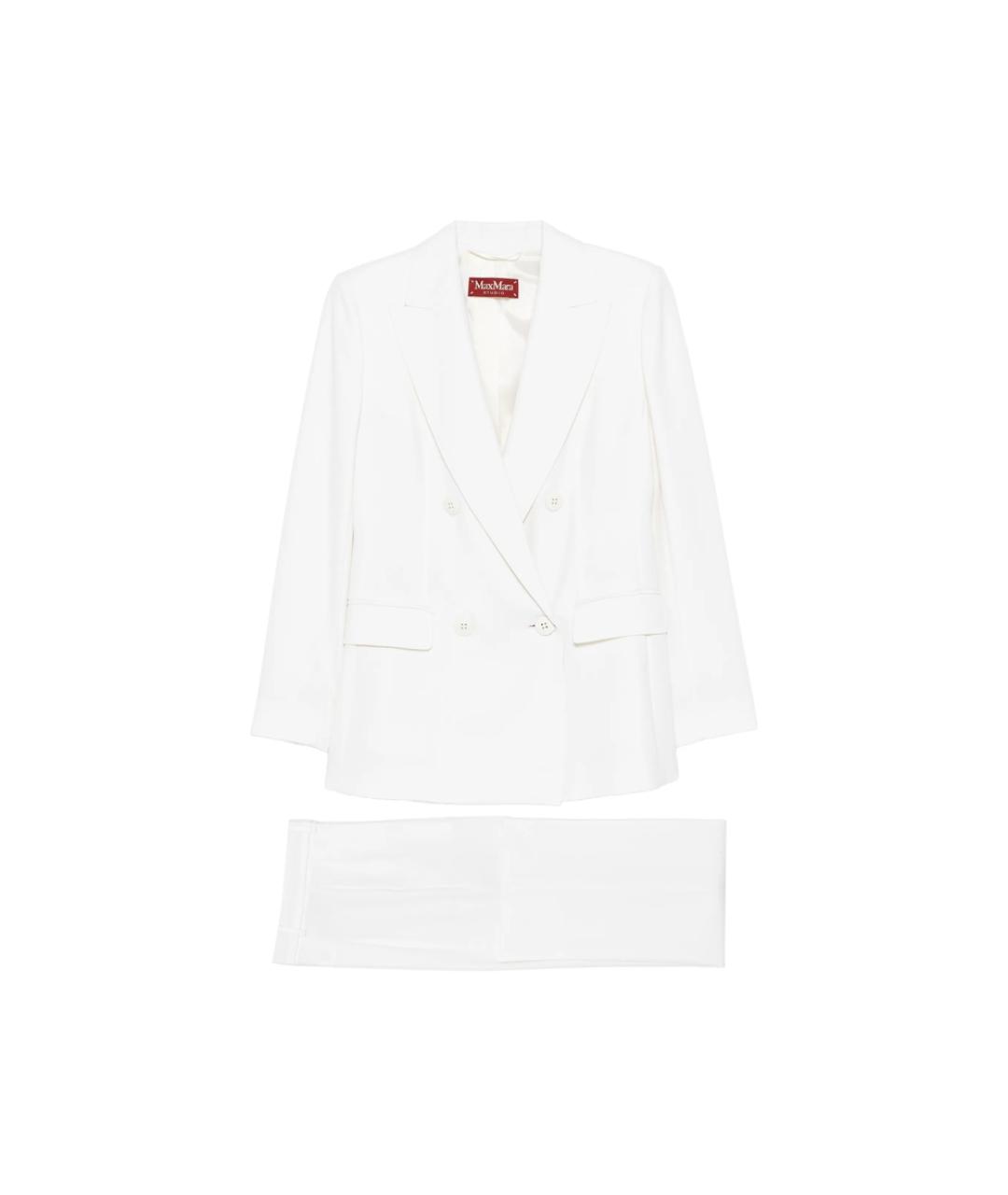 MAX MARA STUDIO Белый шерстяной костюм с брюками, фото 1