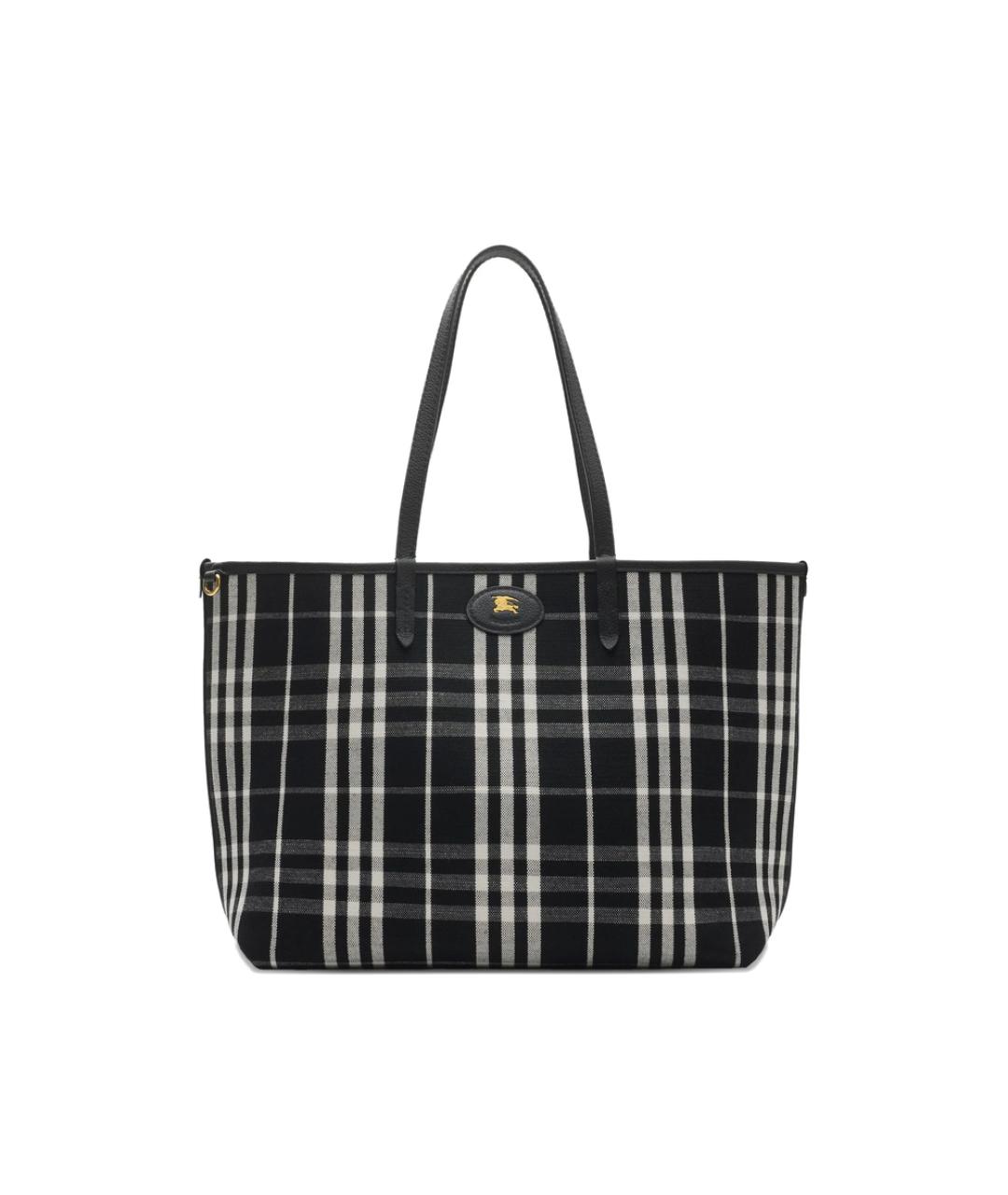 BURBERRY Черная кожаная сумка тоут, фото 2